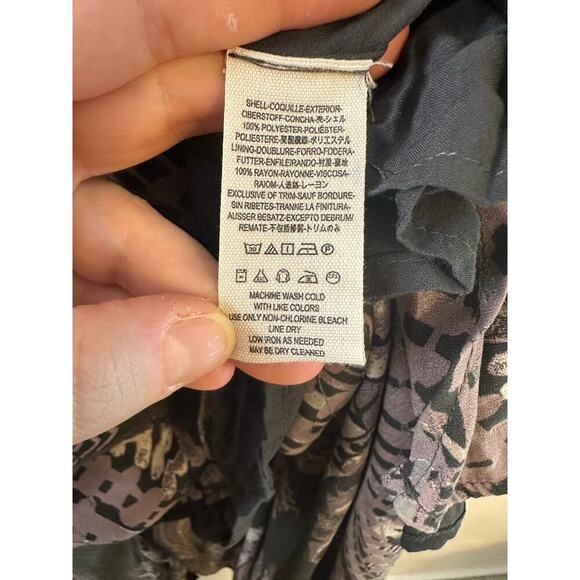 Free People Womens Floral Maxi Dress Purple Long Sleeve Boho Whimsigoth Medium - Picture 6 of 8